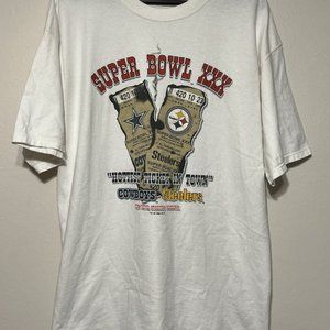 Super Bowl Xxx 1994 Nfl Cowboys Steelers Ticket Stubs Tee